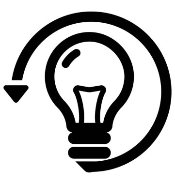 Ferahlatıcı fikir glif simgesi