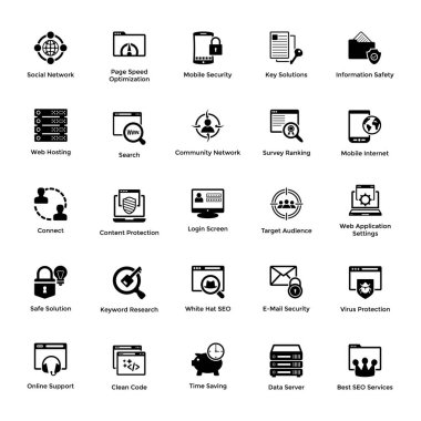 Web ve grafik katı simgeleri tasarım tasarlama 7 ayarla