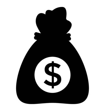 Para çantasını glif simgesi 