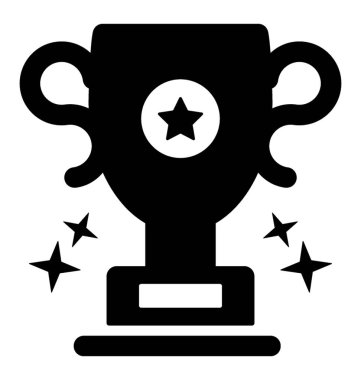 Ödülü glif vektör simgesi
