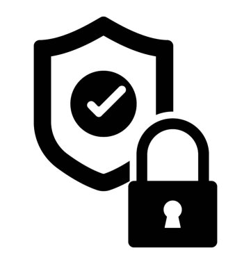 Güvenli glif vektör simgesi 