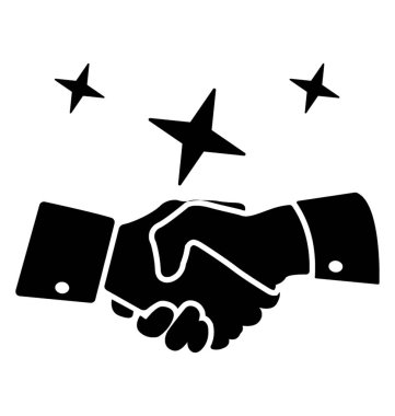 El sıkışma glif vektör simgesi 