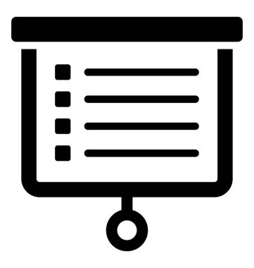 İş planlama sunu glif simgesi