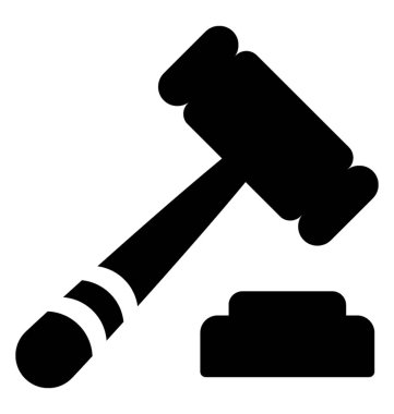 Açık artırma glif vektör simgesi