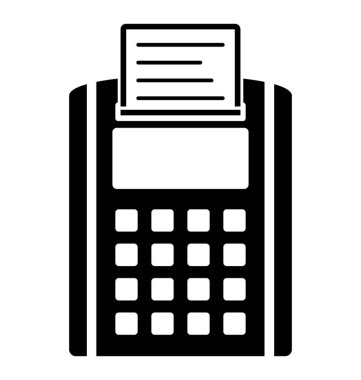 POS Terminal glif vektör simgesi