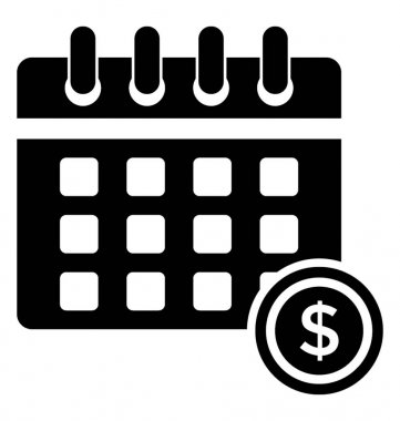 İş zamanlama glif vektör simgesi