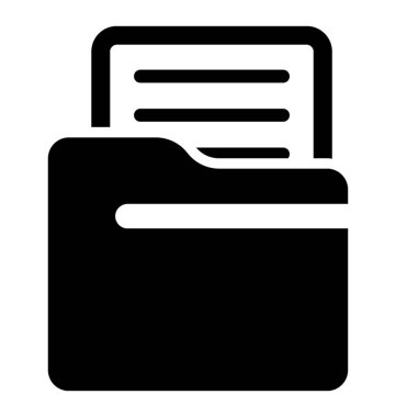 Klasör glif vektör simgesi