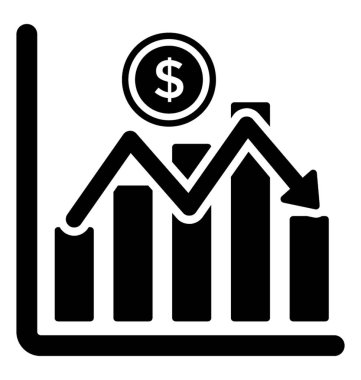 Borsa kazasında glif vektör simgesi