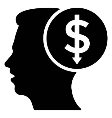 Bordro glif vektör simgesi