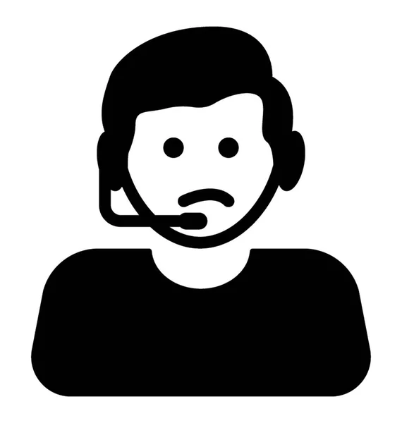 Customer Support Glyph Icon — Stock Vector