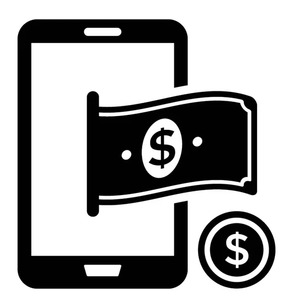 Ícone Glifo Mobile Banking —  Vetores de Stock