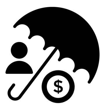 Finansal analiz glif vektör simgesi