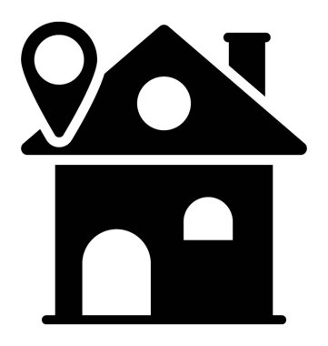 Konumu glif vektör simgesi