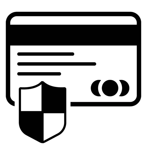 Proteção Pagamento Glyph Vector Icon — Vetor de Stock