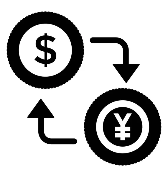 Geld Exchange Glyph Vector Icon — Stockvector