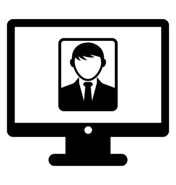 İş profil glif vektör simgesi