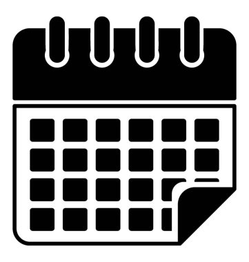 Zamanlama glif vektör simgesi