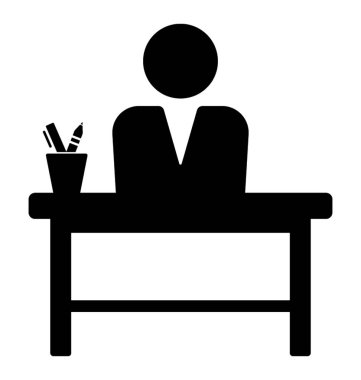 Office iş glif vektör simgesi