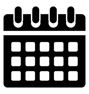 Takvim glif vektör simgesi