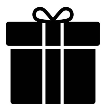 Hediye glif vektör simgesi
