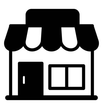 Mağaza glif vektör simgesi
