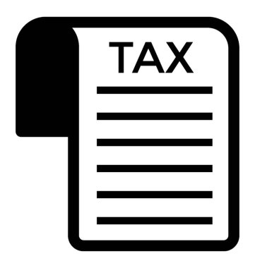 Vergi formu glif vektör simgesi