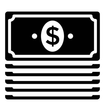 Dolar faturaları glif vektör simge yığını