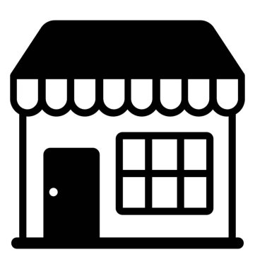 Mağaza glif vektör simgesi