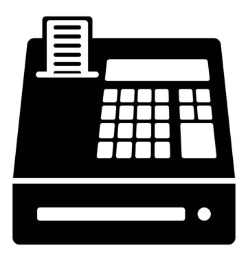 Yazar kasa glif vektör simgesi