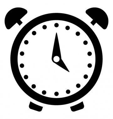 Çalar saat glif vektör simgesi