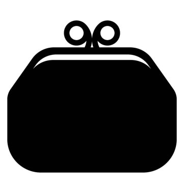 Debriyaj cüzdan glif vektör simgesi