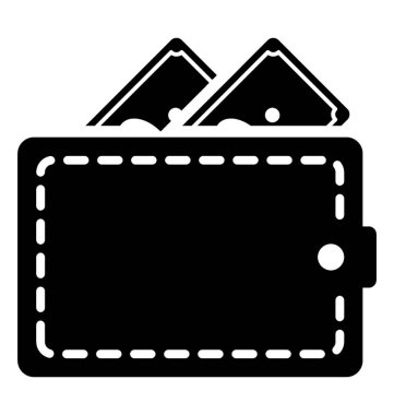 M-cüzdan glif vektör simgesi