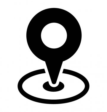 Konumu glif vektör simgesi