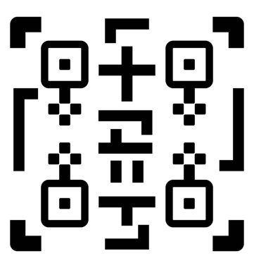 QR Code glif vektör simgesi