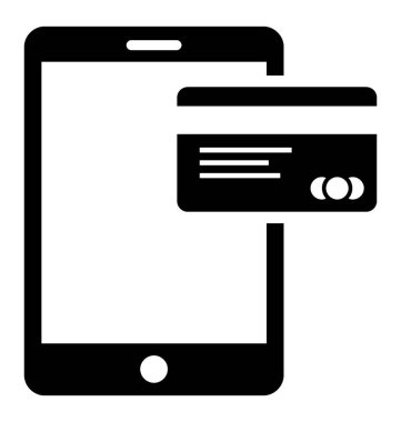 Mobil ödeme glif simgesi