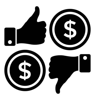 Kar ve zarar glif simgesi