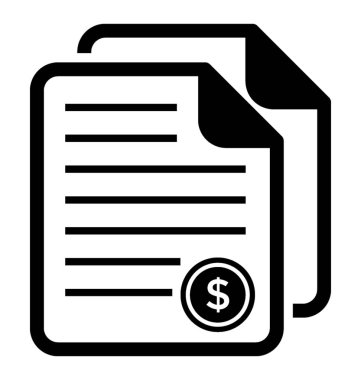 Bütçe glif vektör simgesi