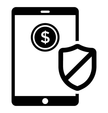 Para güvenlik glif simgesi