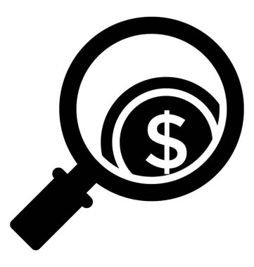 Yatırım arama glif simgesi