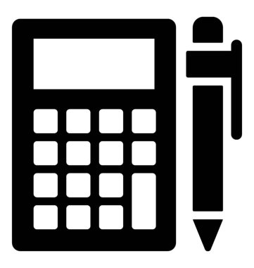 Bütçeleme glif vektör simgesi