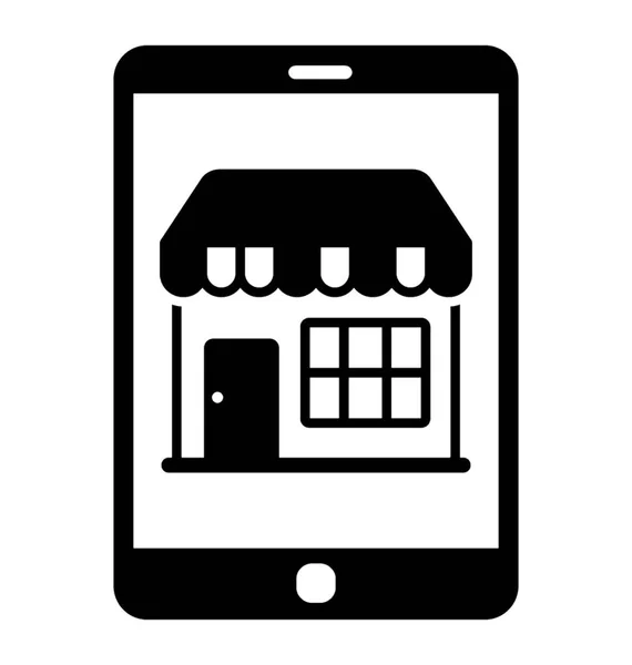 Shopping App Glyph Ikonen — Stock vektor