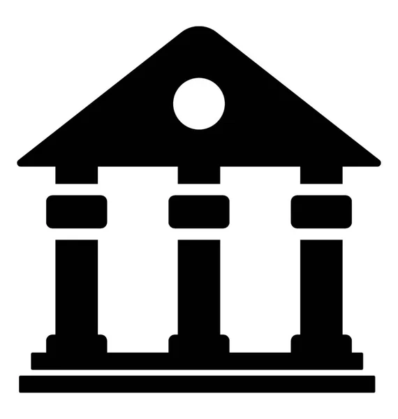 Bank Glyph Vector Icon — Stock Vector