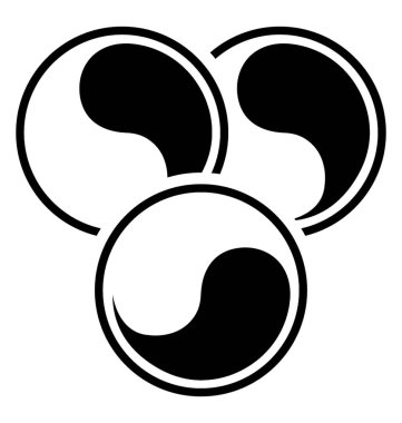 Renk dengesi glif vektör simgesi