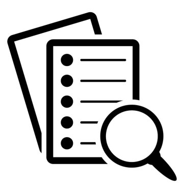 Araştırma glif vektör simgesi