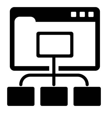 Site Haritası Glyph vektör simgesi