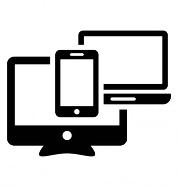 Duyarlı tasarım glif vektör simgesi