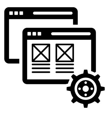 Web tel kafes düzeni ayarları glif vektör simgesi