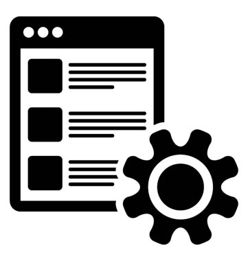 Sayfa Optimizasyonu glif vektör simgesi