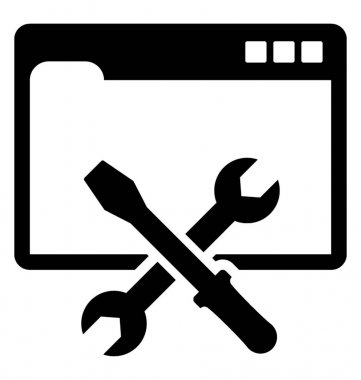 Web bakım hizmeti glif vektör simgesi