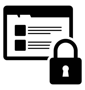 Web güvenlik glif vektör simgesi